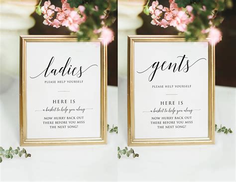 bathroom signs for wedding